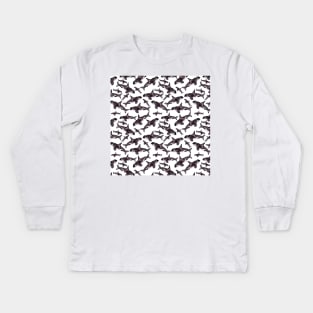 Watercolor Orca Whale Pod | Pattern Kids Long Sleeve T-Shirt